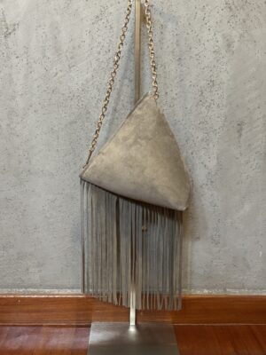 Mini Fringe Tea Bag - Suede Greige