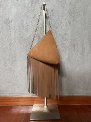 Mini Fringe Tea Bag - Suede Camel