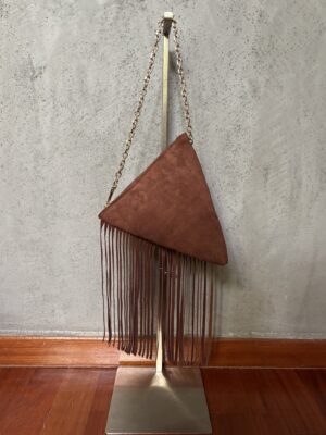Mini Fringe Tea Bag - Suede Rust